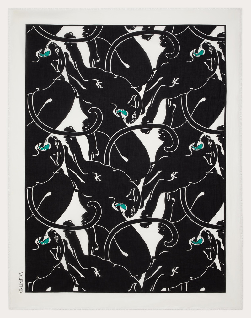 SARONG + CLUTCH WITH VALENTINO ESCAPE PANTHER COTTON PRINT 1