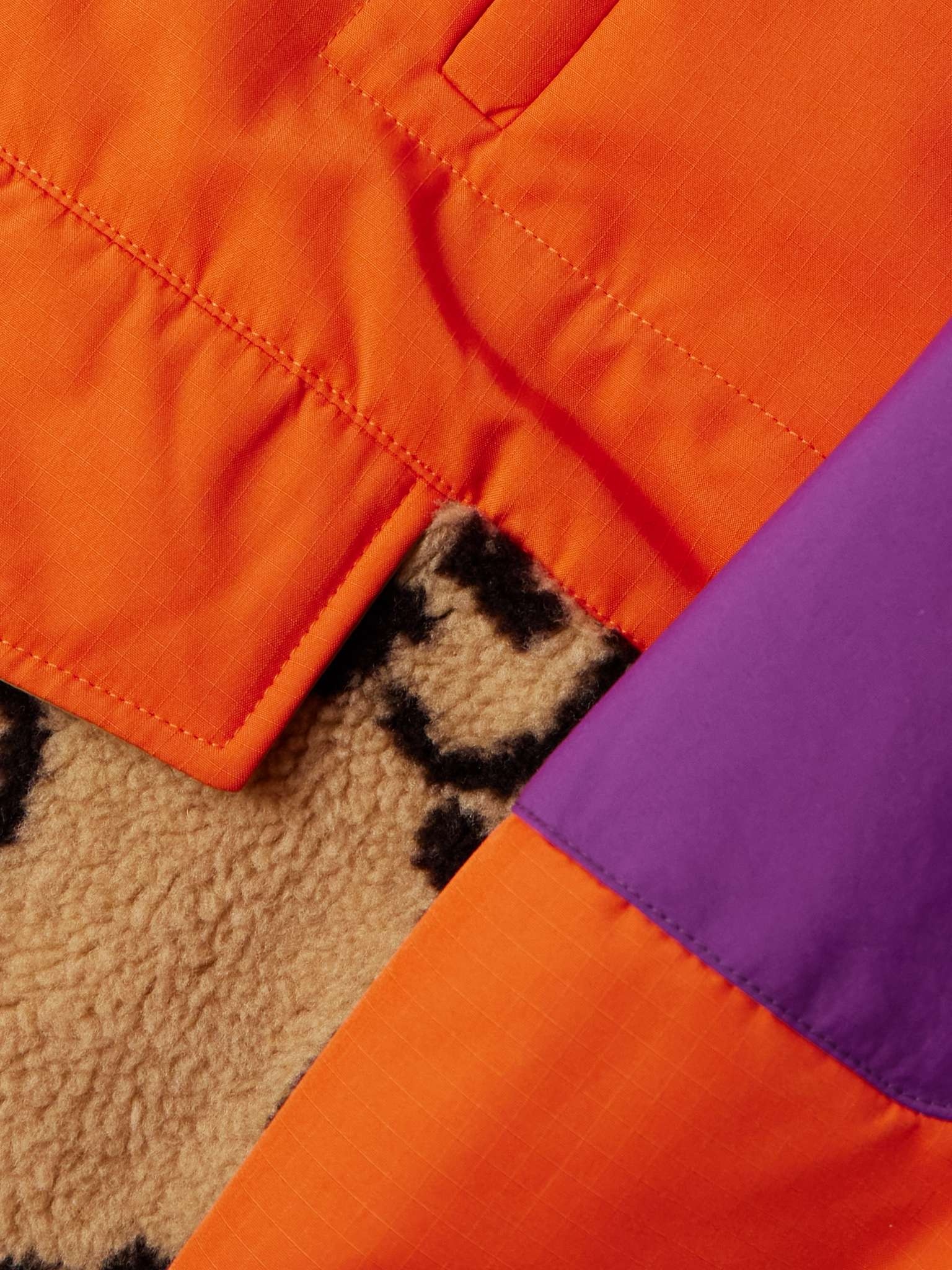 Fleece- and Jersey-Trimmed Shell Half-Zip Jacket - 3
