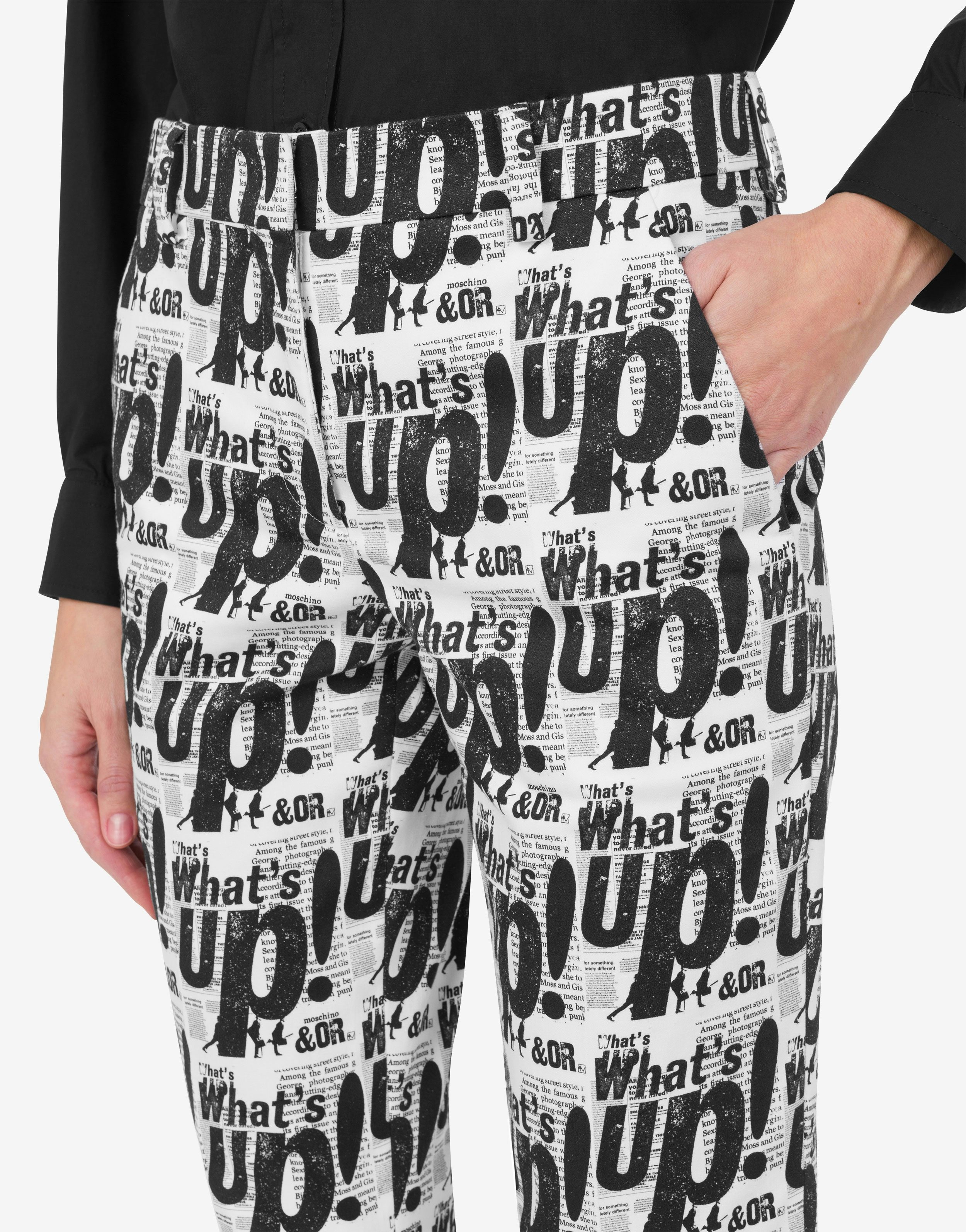 STRETCH COTTON SATIN PANTS 'WHAT'S UP' - 4
