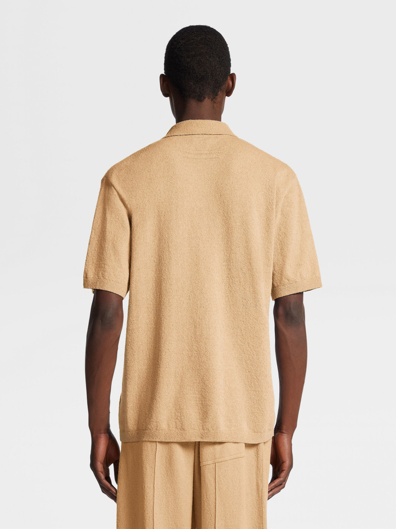 PEACH COLOR COTTON BLEND POLO SHIRT 3