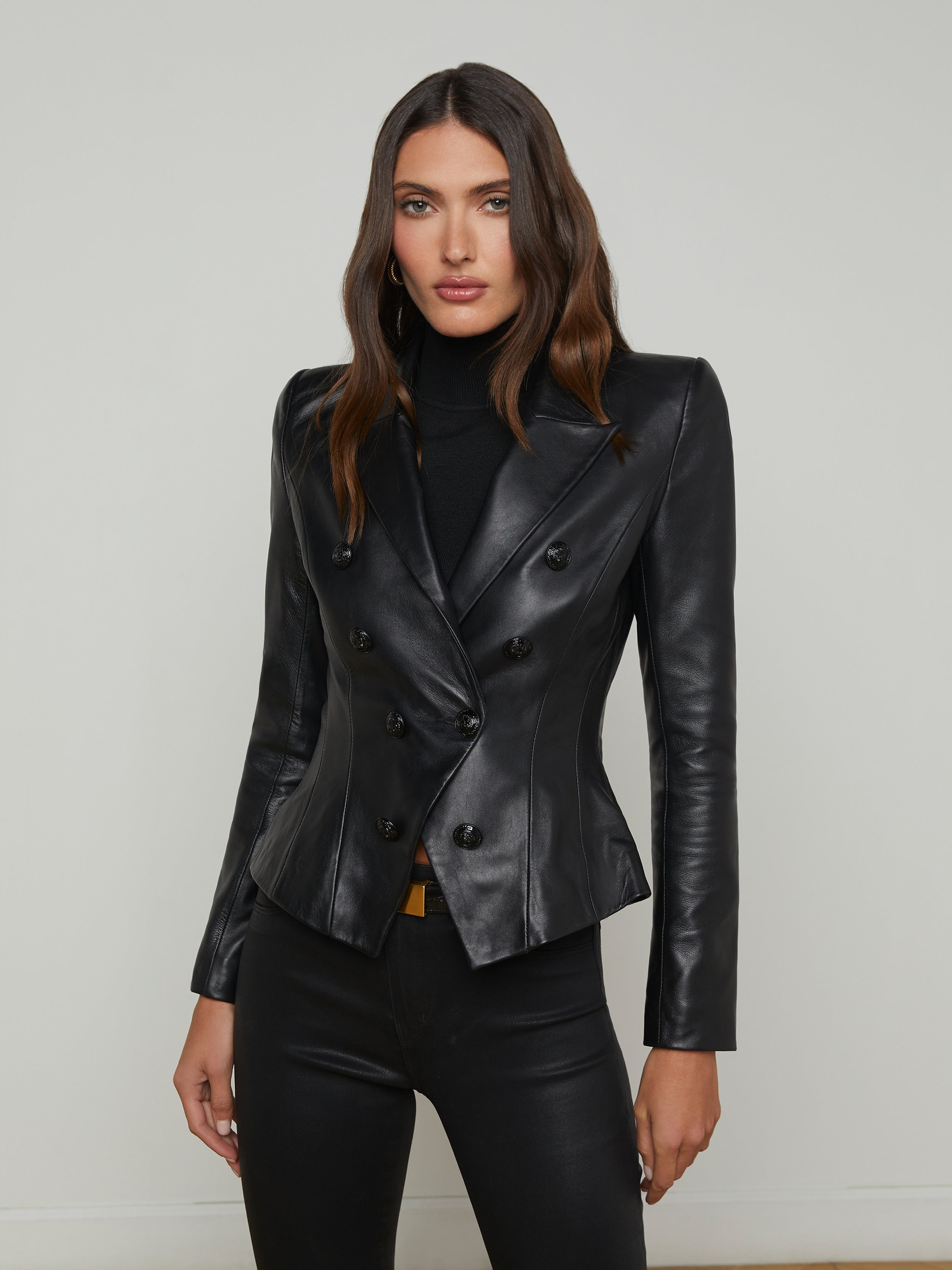 Bethany Leather Tapered Blazer - 2