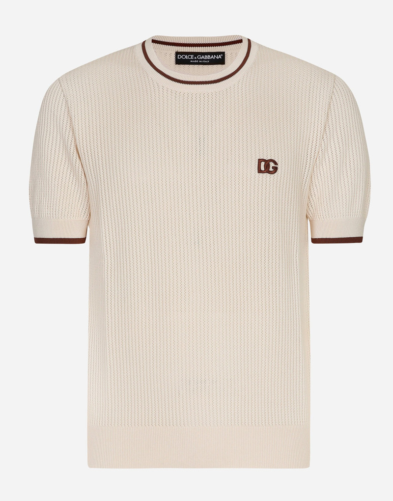 Round-neck cotton sweater with DG logo 1