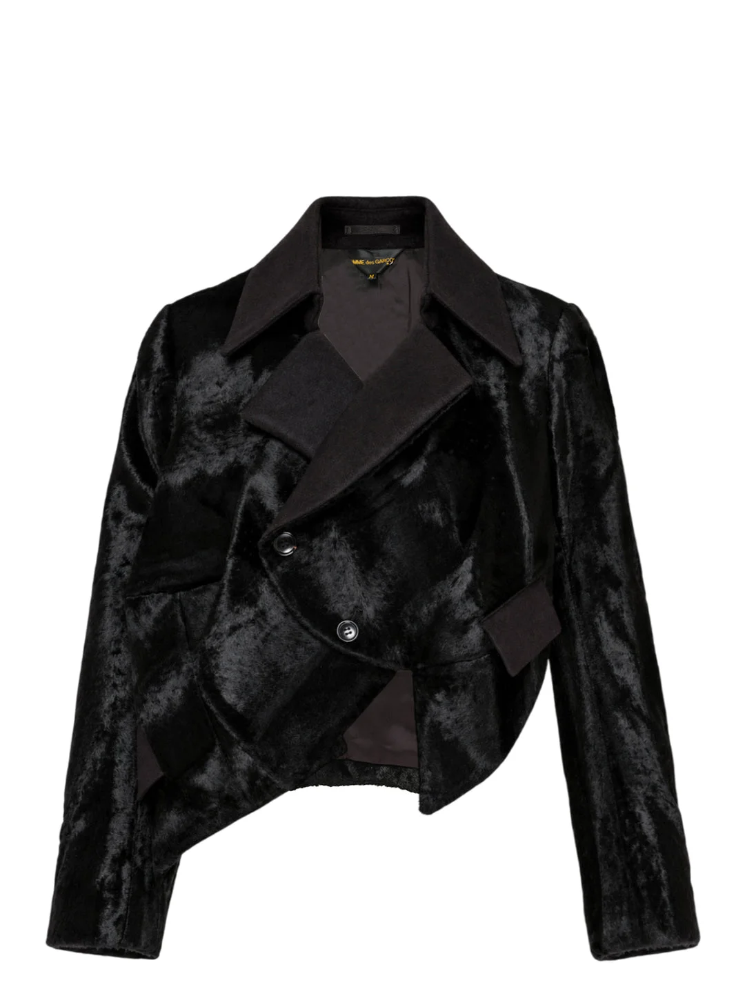 Asymmetric Cropped Faux Fur Blazer - 1