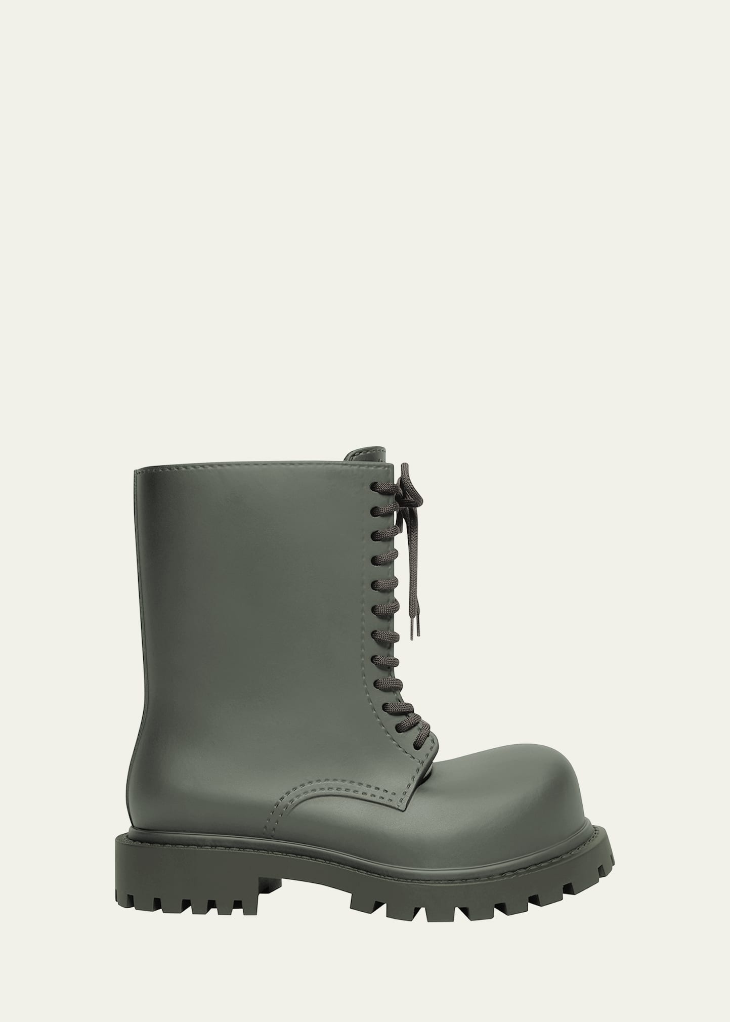 Men's Oversized Leather Army Boots - 1