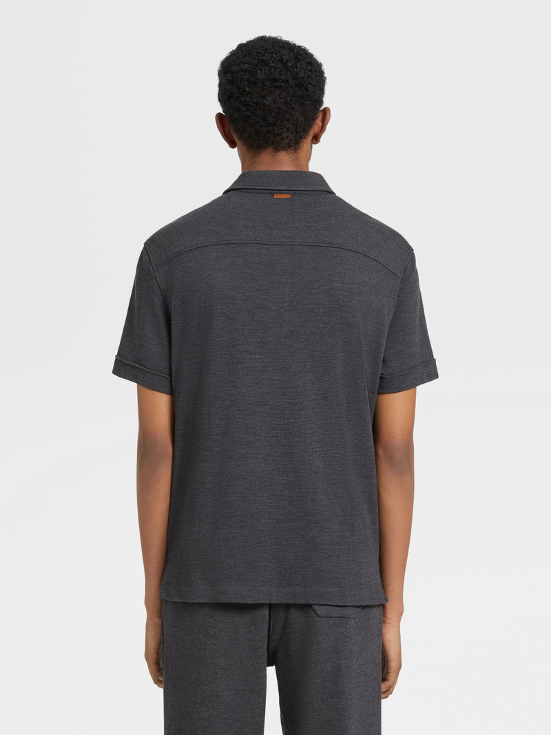 GREY MÉLANGE 12MILMIL12 WOOL POLO SHIRT 3