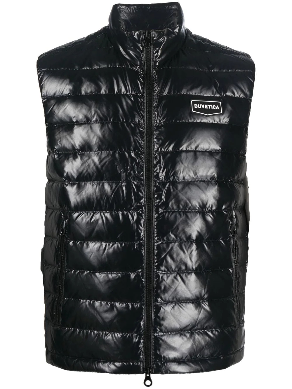 logo-patch quilted down gilet - 1