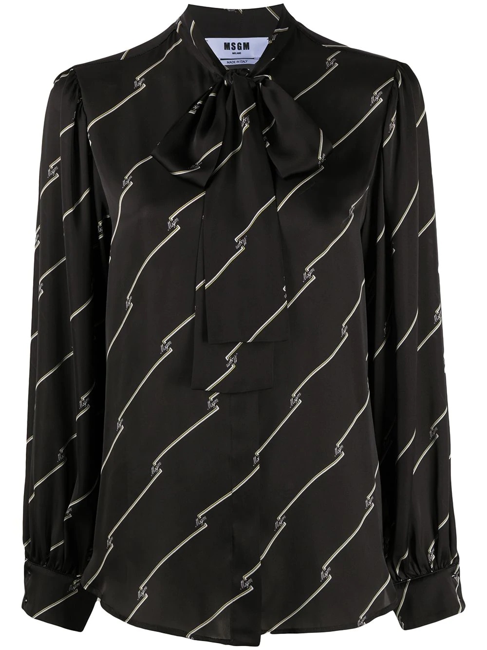 diagonal-stripe logo blouse - 1