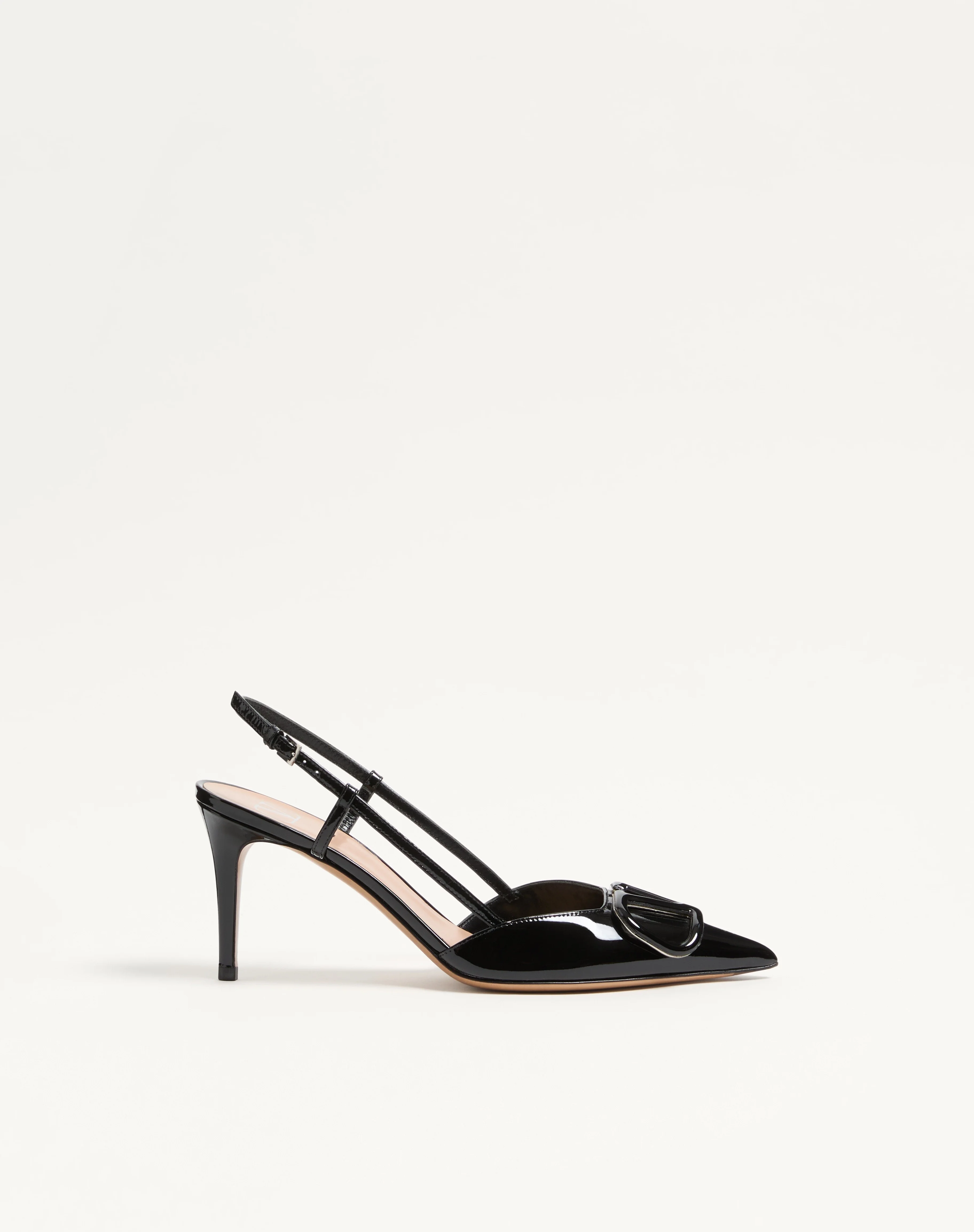 VLOGO SIGNATURE PATENT LEATHER SLINGBACK PUMP 80MM - 1