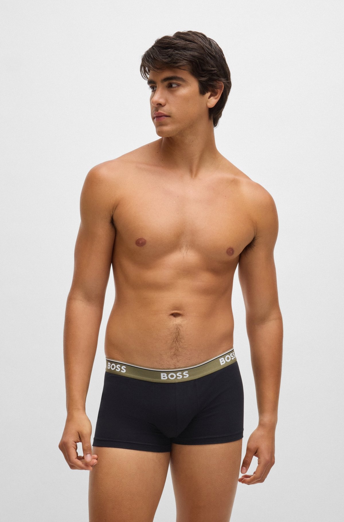 THREE-PACK OF STRETCH-COTTON TRUNKS WITH LOGO WAISTBANDS - 2