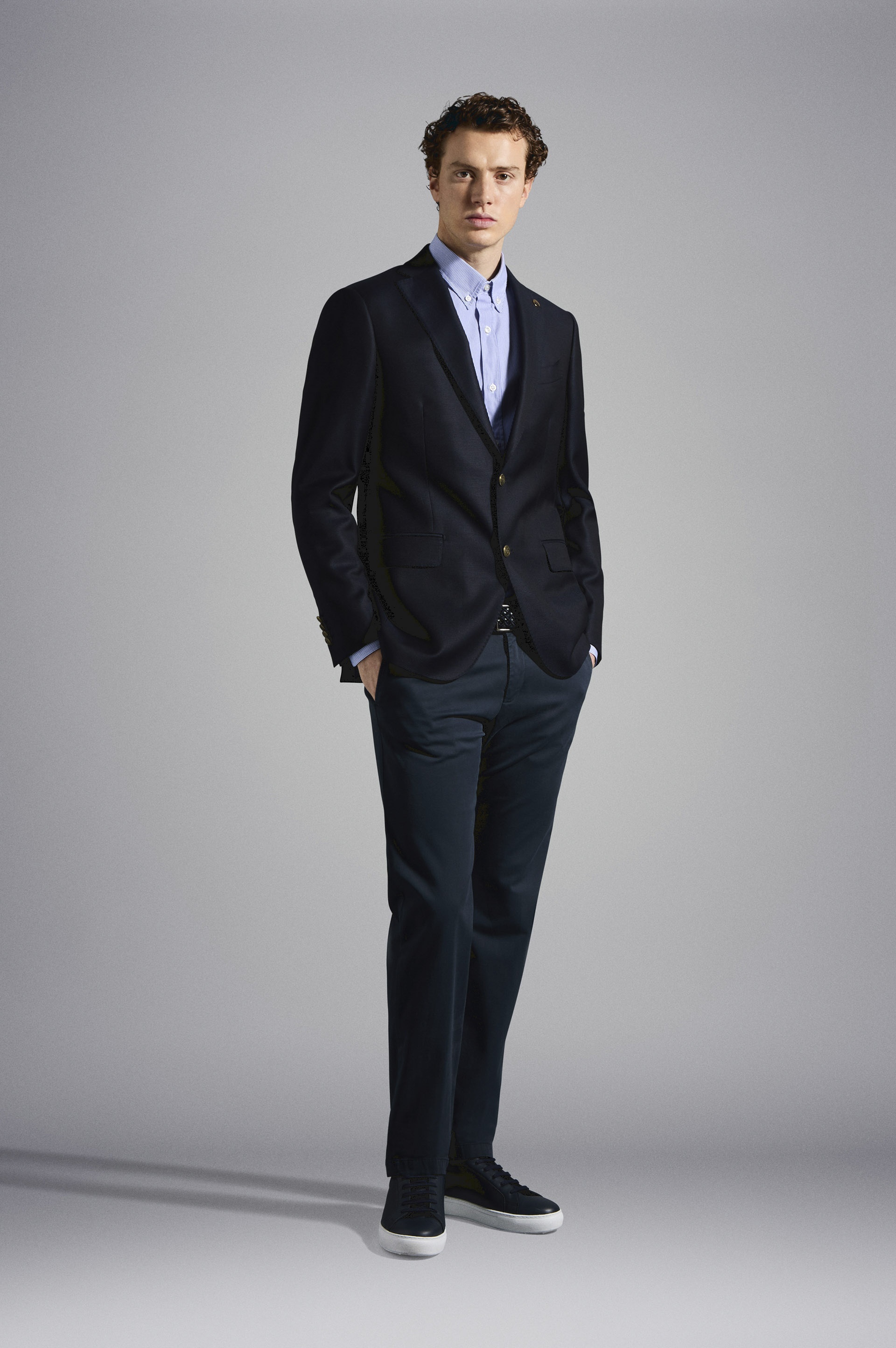 LIGHT WOOL NAVY BLAZER - 2