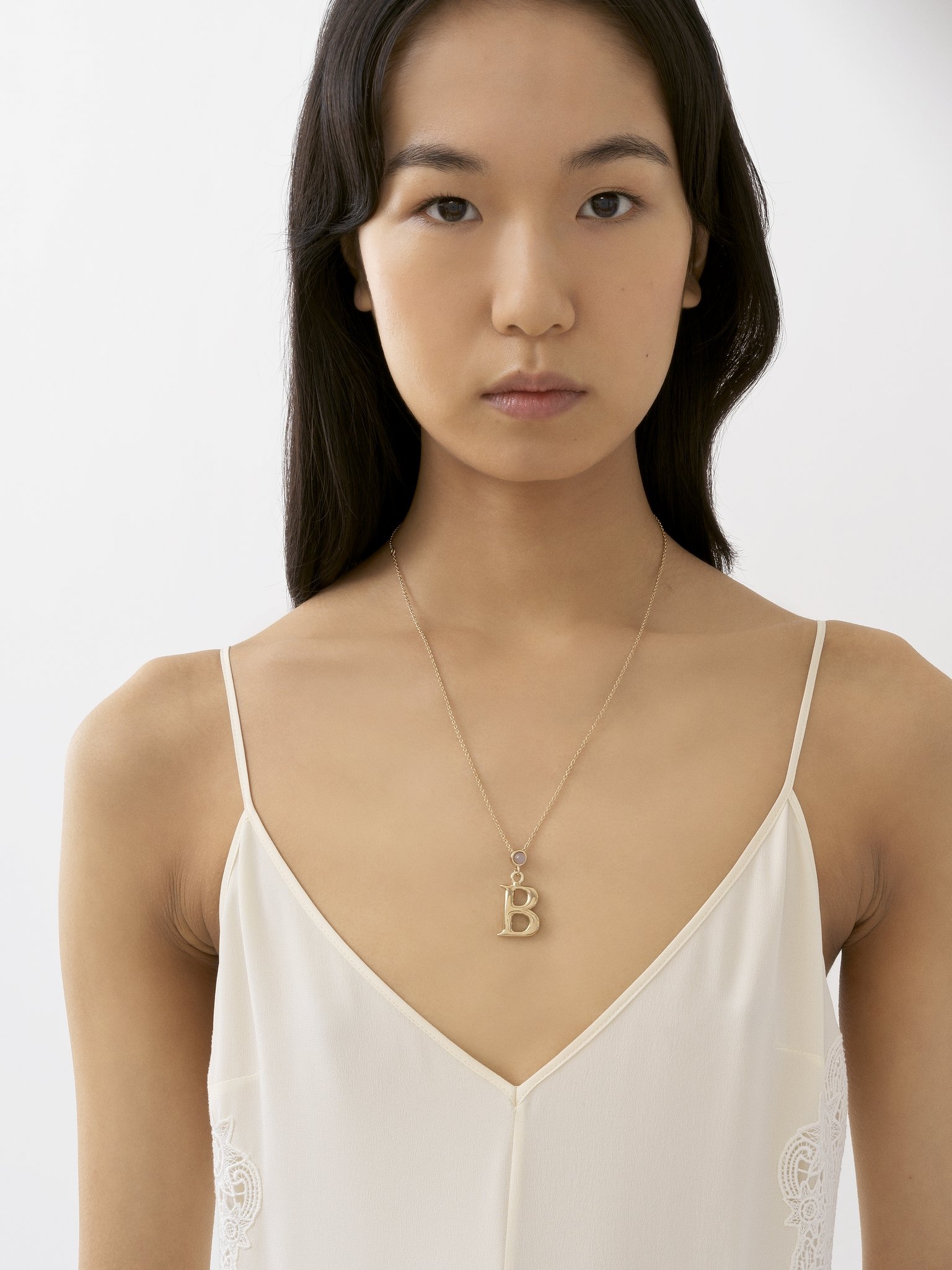 ALPHABET NECKLACE WITH PENDANT B - 3