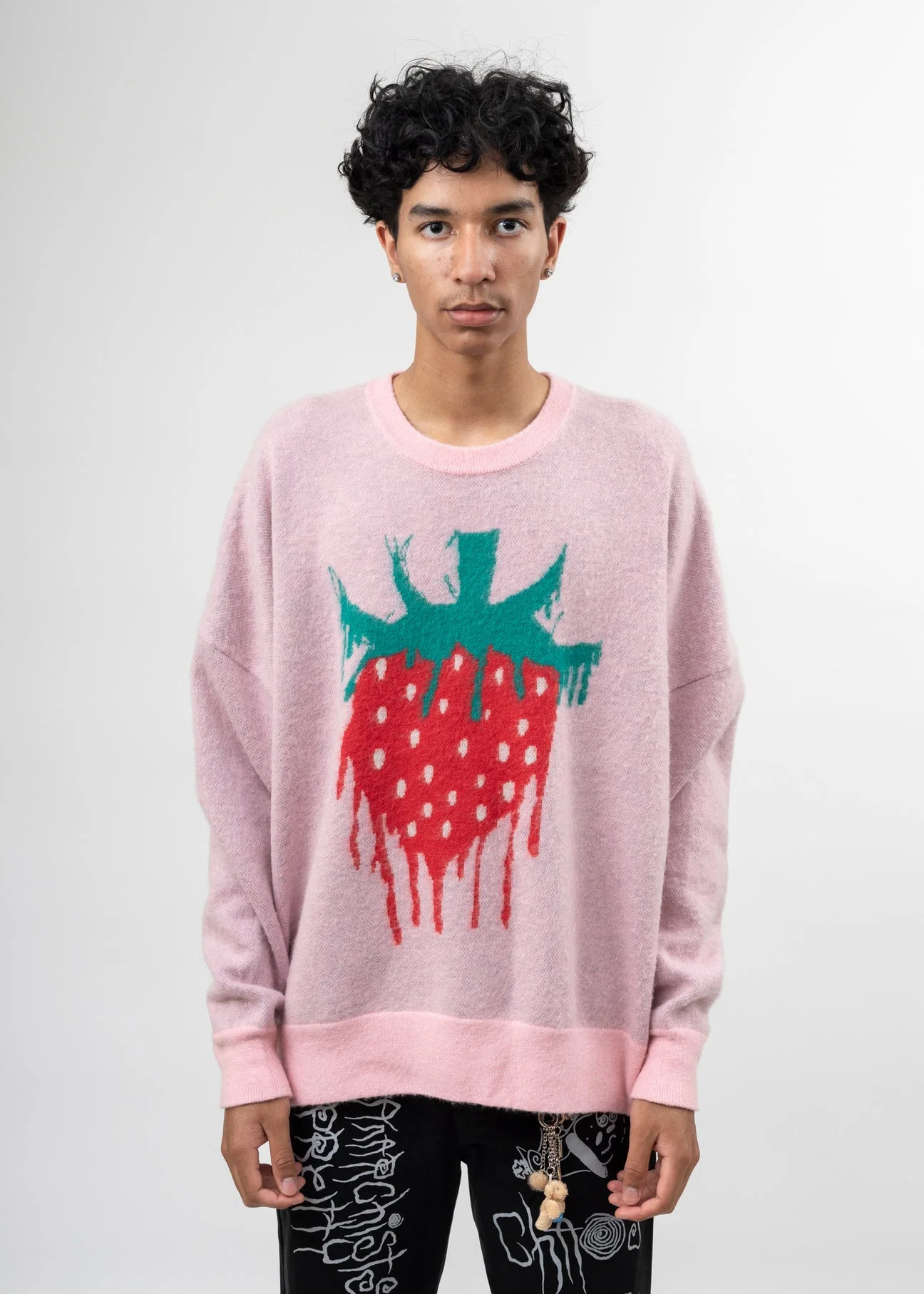 Pink Fresh Jacquard Knit Pullover - 1