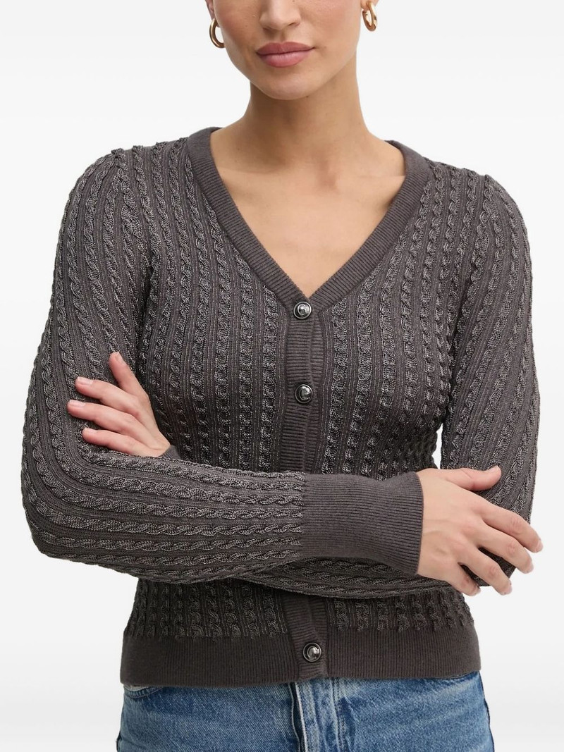 cable-knit v-neck cardigan 1
