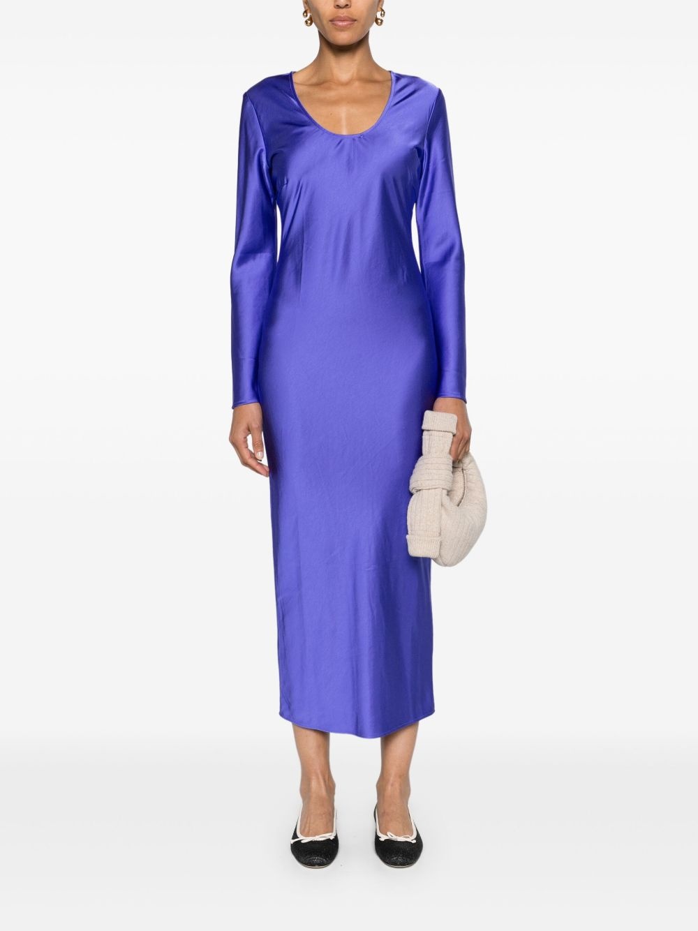 Alina U-neck satin midi dress - 2