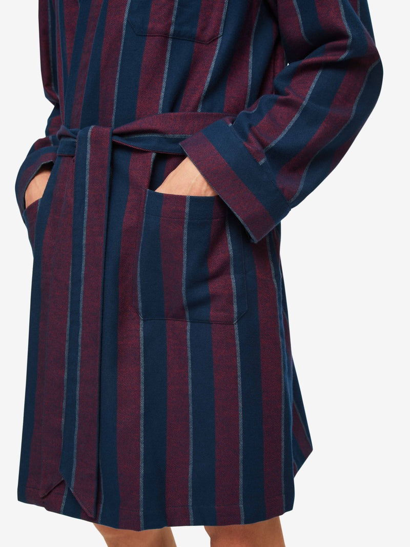 Men's Lounge Gown Kelburn 24 Brushed Cotton Navy - 6