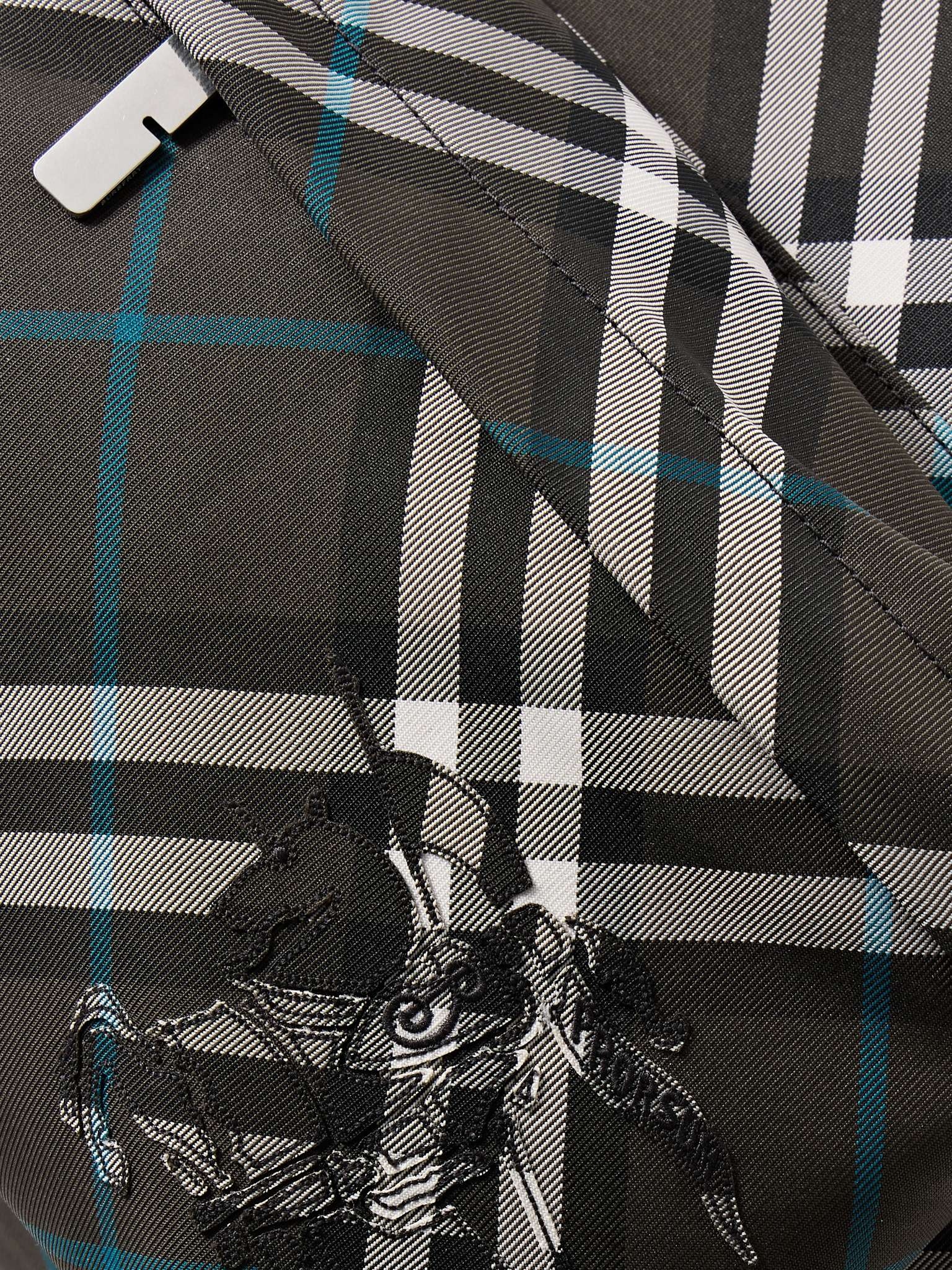 Logo-Embroidered Checked Coated-Canvas Backpack - 5