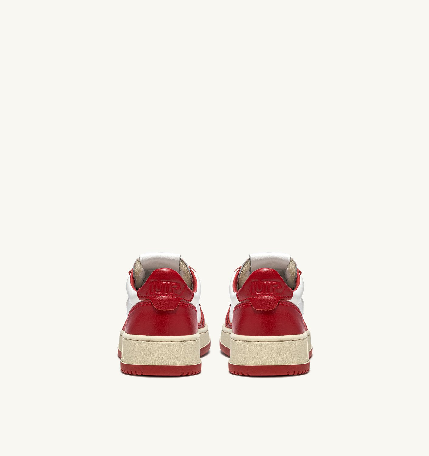 MEDALIST LOW BICOLOR SNEAKERS IN WHITE AND RED LEATHER - 3