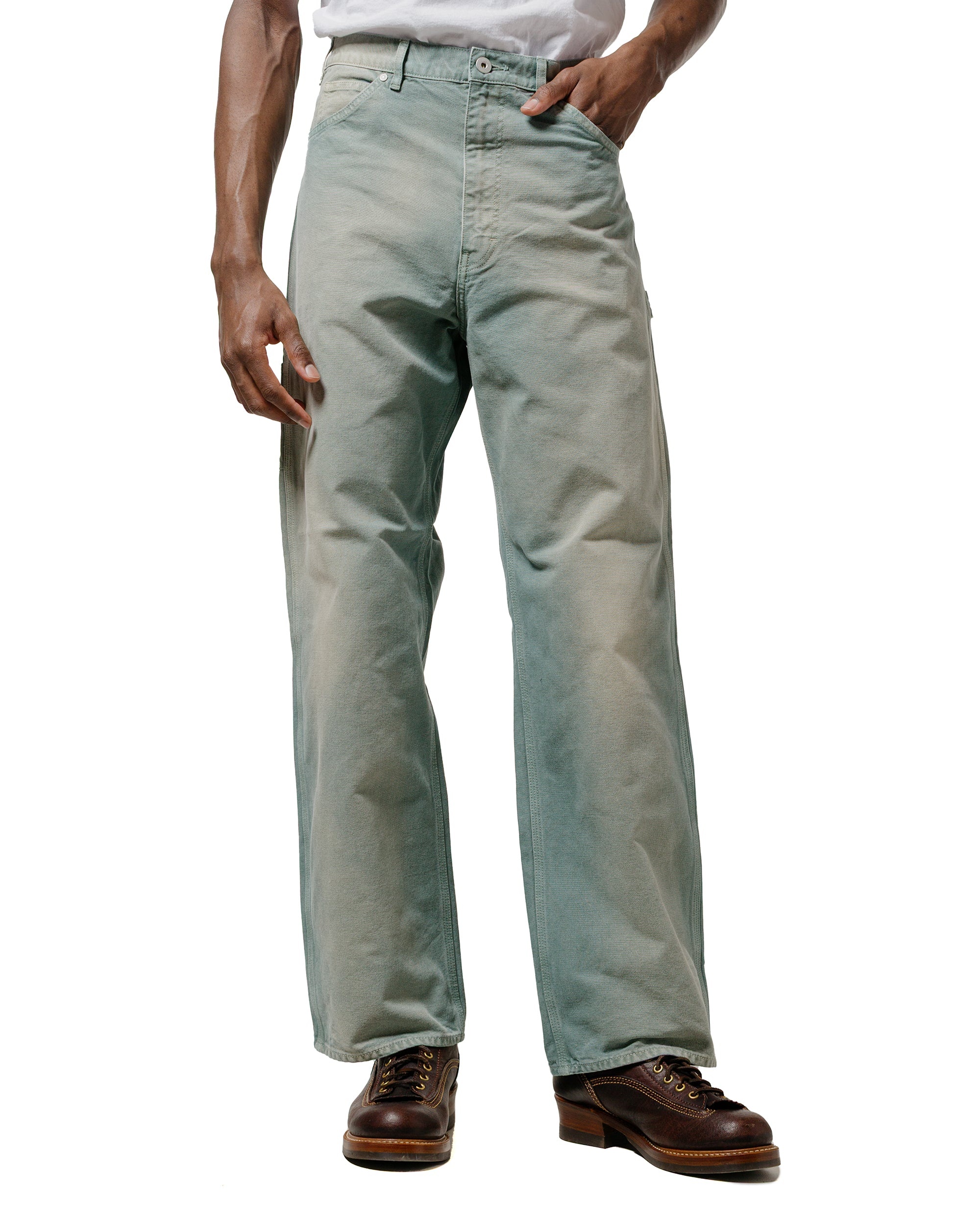 Organic Cotton Duck Pants Ash Green - 2