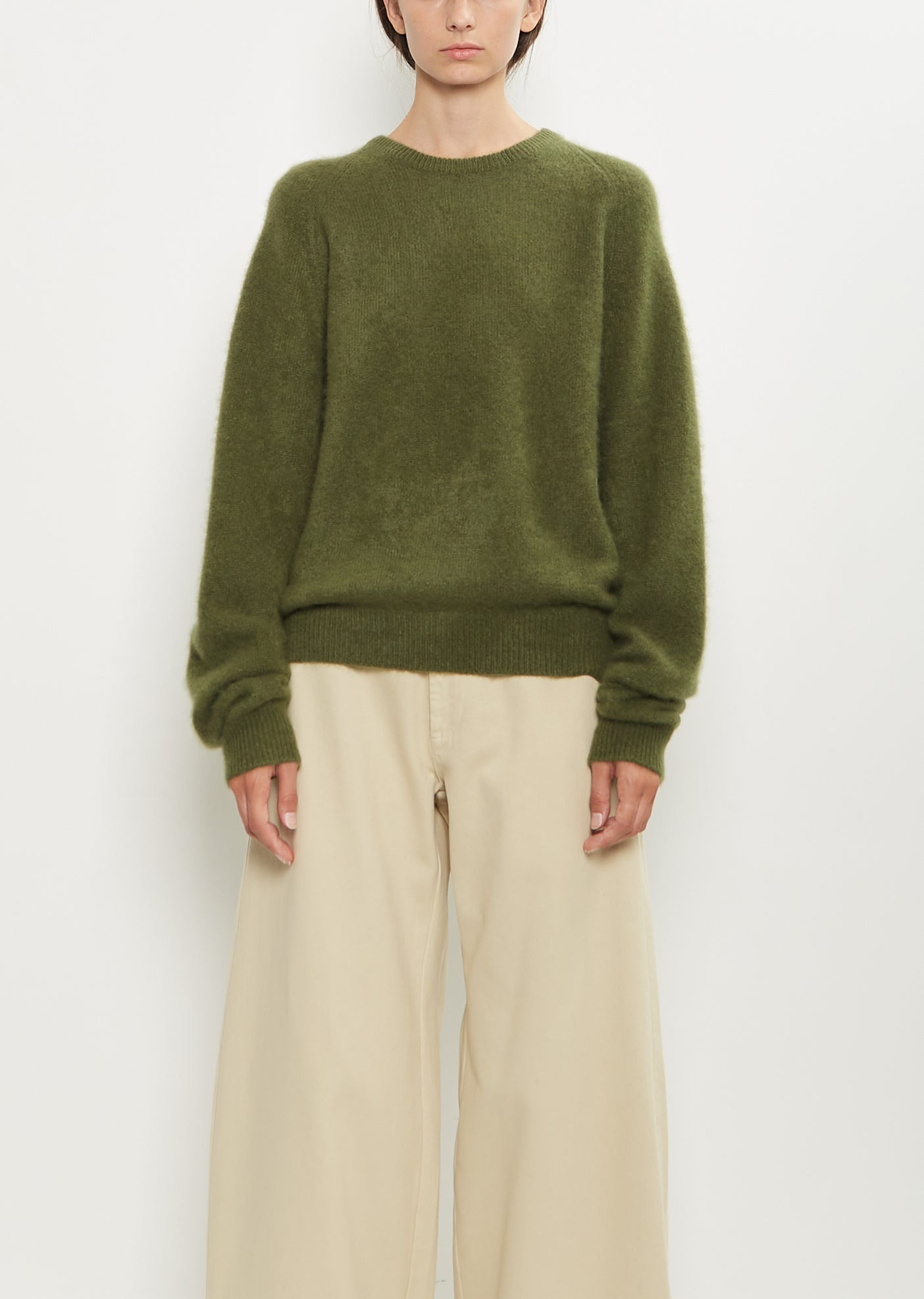 Cashmere Silk R-Neck Sweater - 1