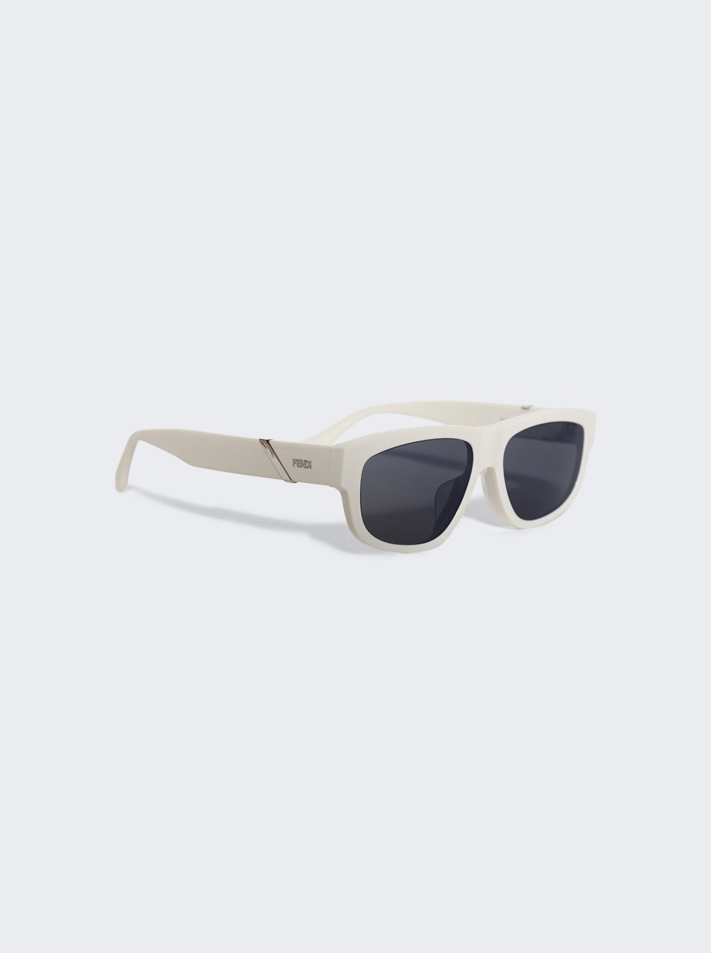 Diagonal Sunglasses White And Smoke Mirror - 4