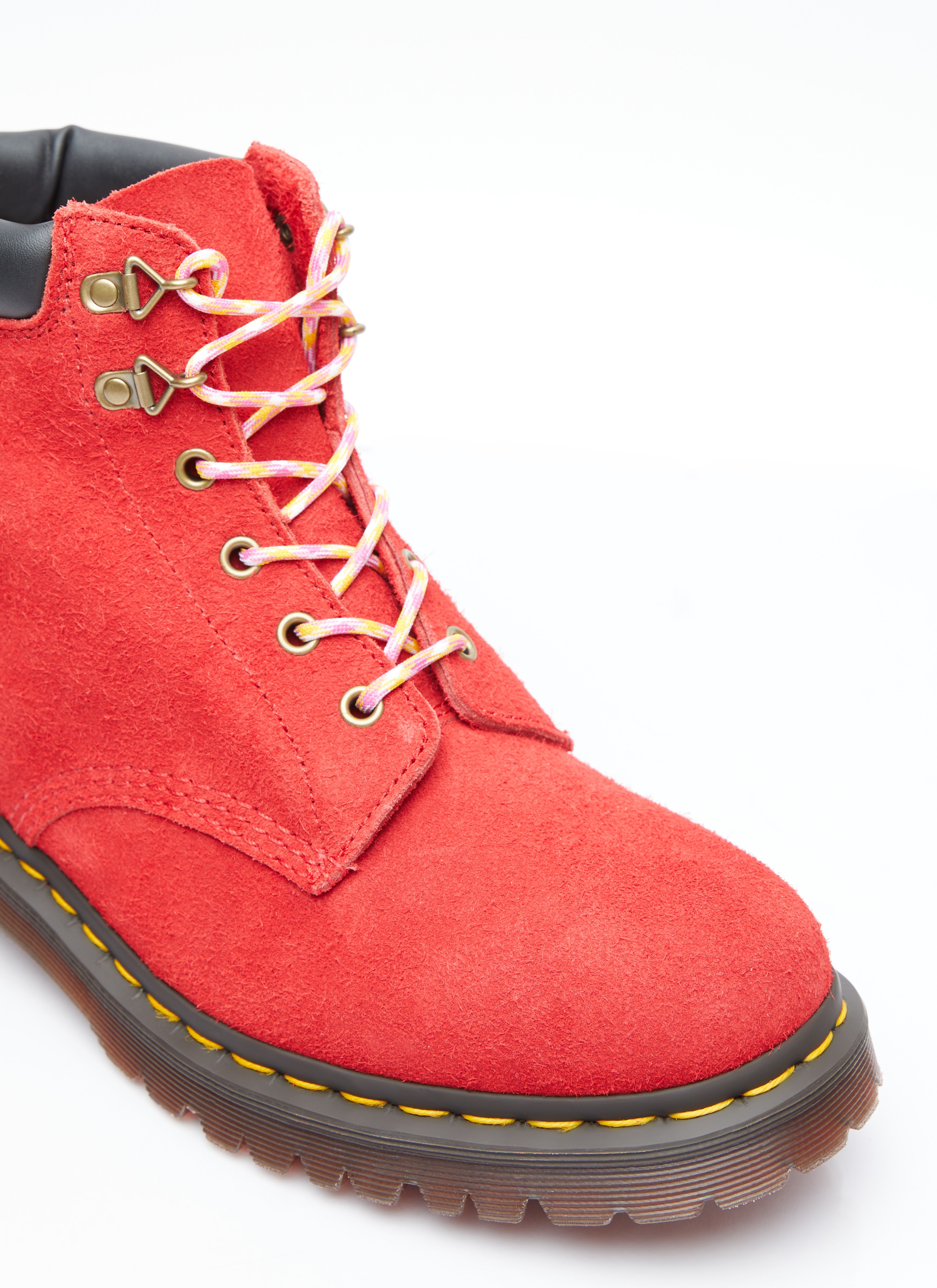 Red suede shops dr martens