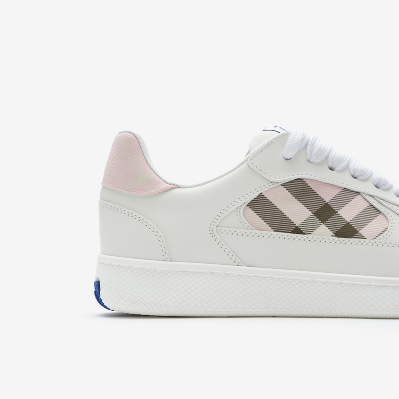 Leather and Check Terrace Sneakers​ 6