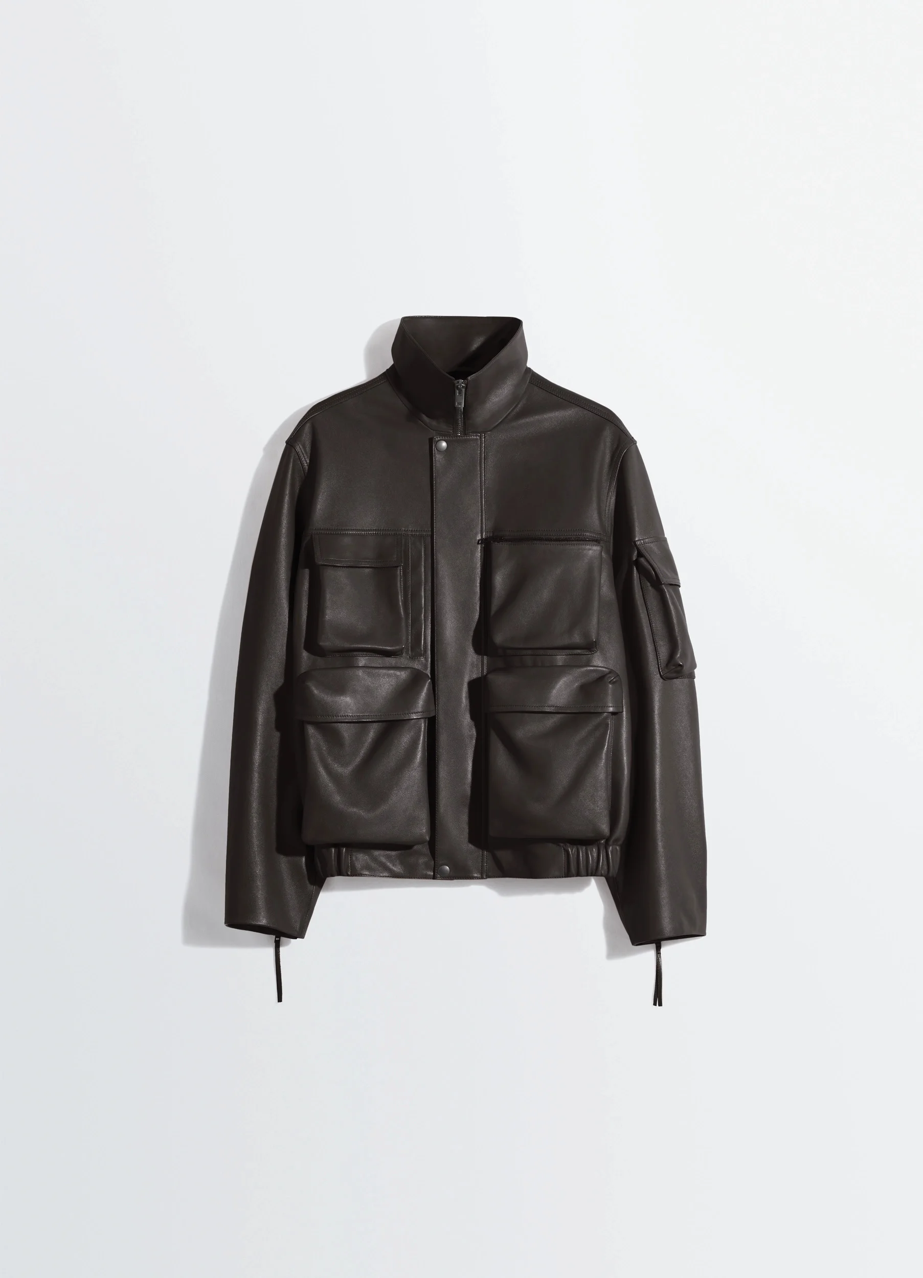 LEATHER BLOUSON WITH POCKETS IN LEATHER - 1