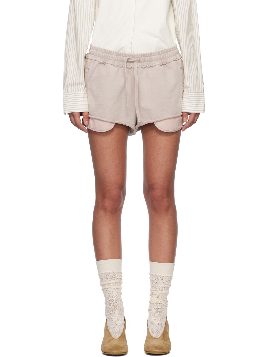 Gray Appliqué Shorts - 1