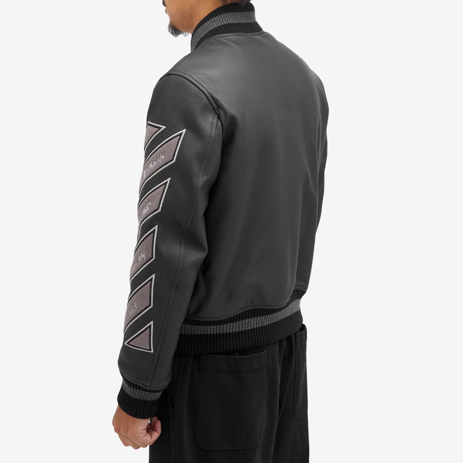 Off-White Off-White Leather Varsity Jacket | endclothing