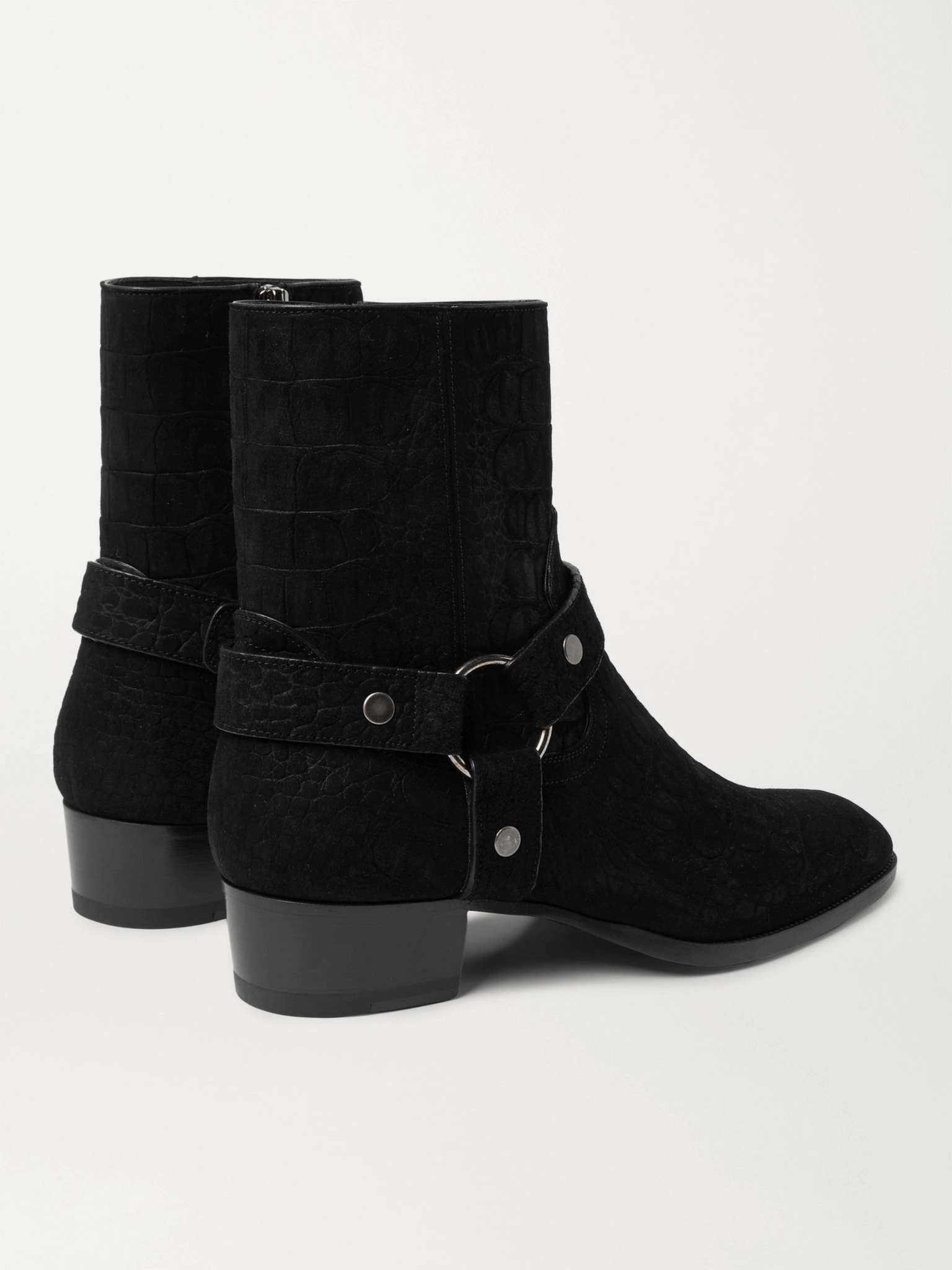 Wyatt 40 Croc-Effect Suede Boots - 5