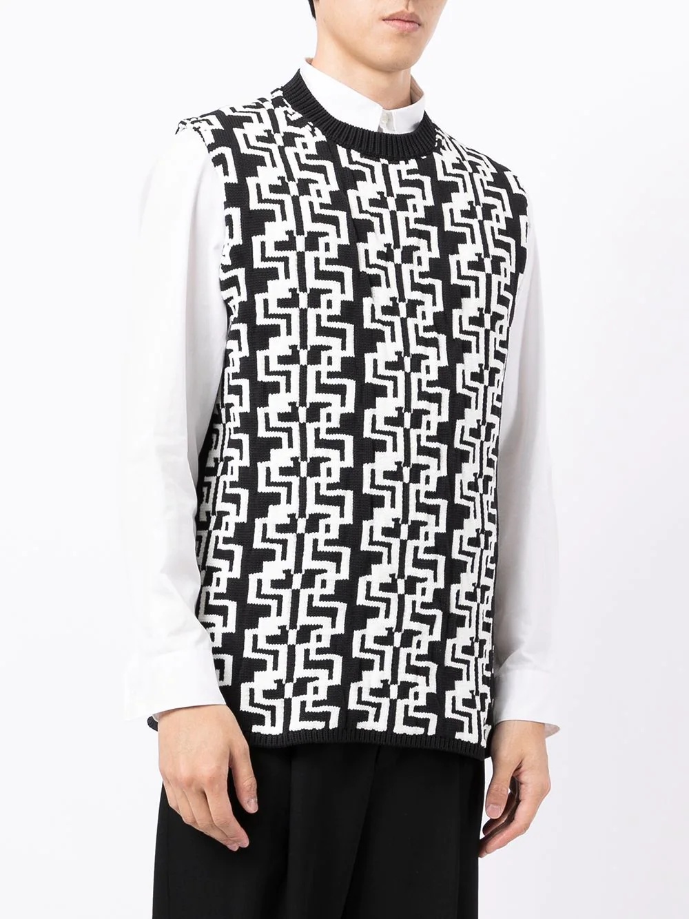 digital-effect knit vest - 3