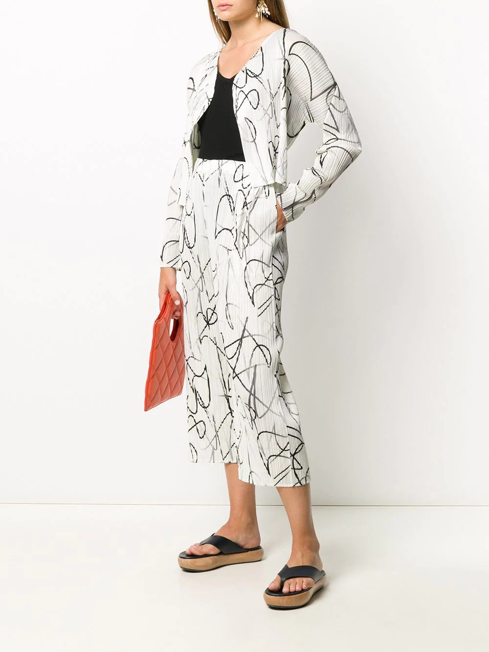 printed pleated jacket - 2