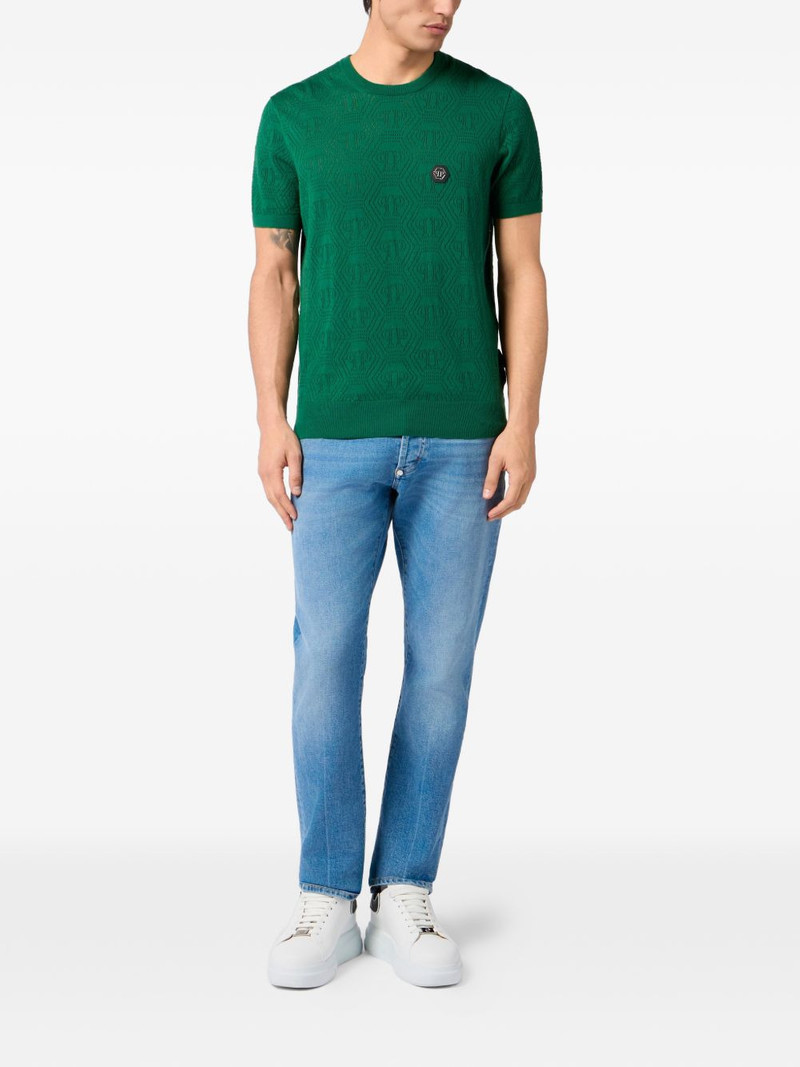 PHILIPP PLEIN monogram-pattern T-shirt outlook