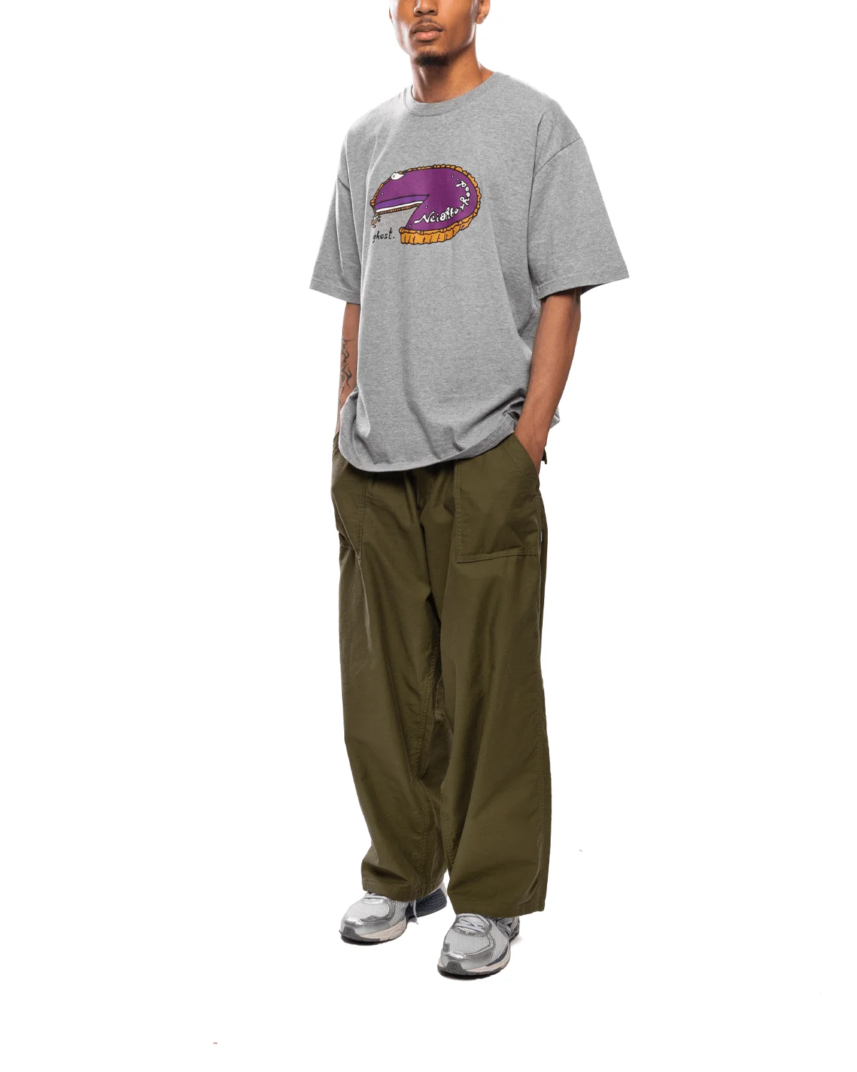 NEIGHBORHOOD Wide Baker Pants 'Olive Drab' | REVERSIBLE