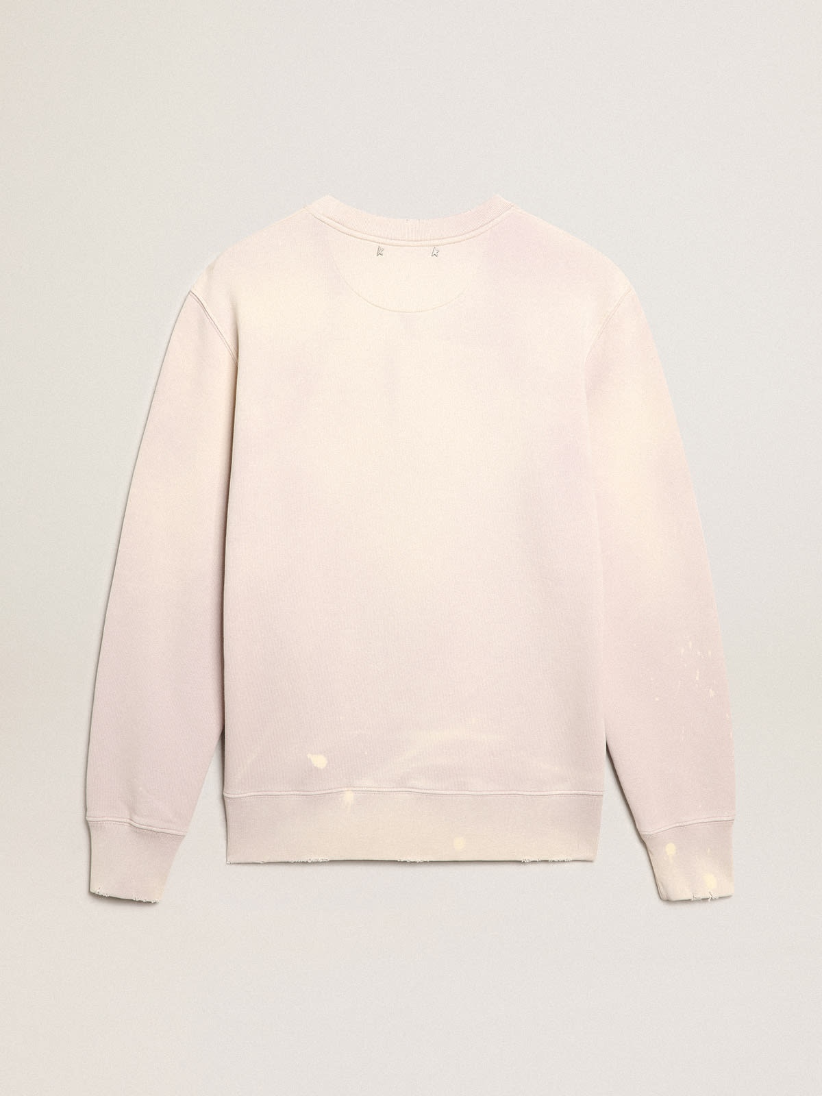 Distressed-finish pale pink sweatshirt - 5