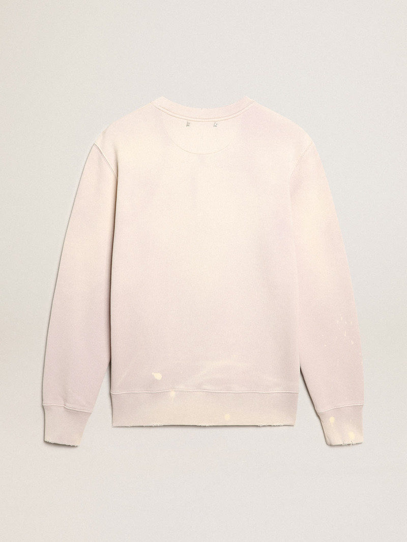 Distressed-finish pale pink sweatshirt 5