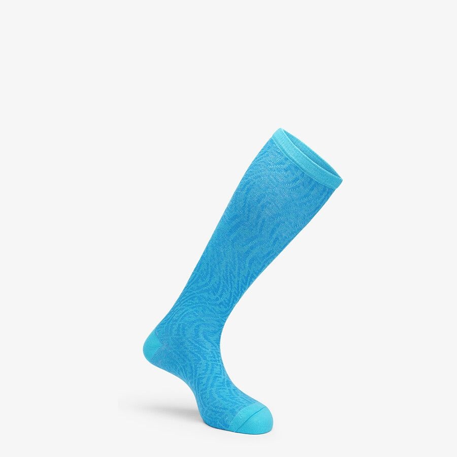 Light blue cotton socks - 1