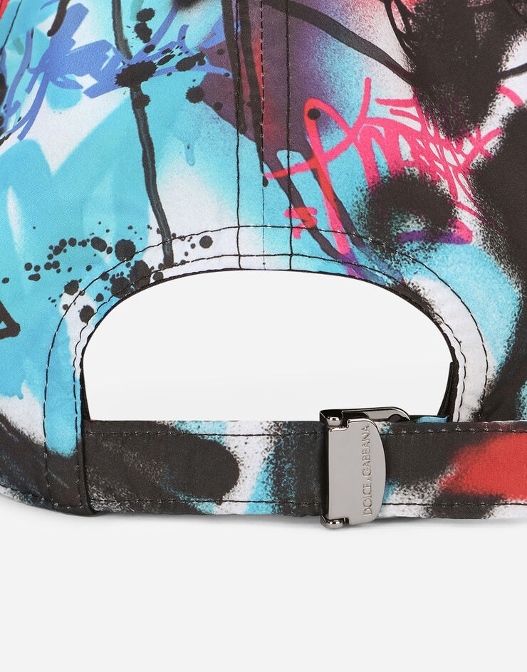 Baseball cap with spray-paint graffiti print - 4