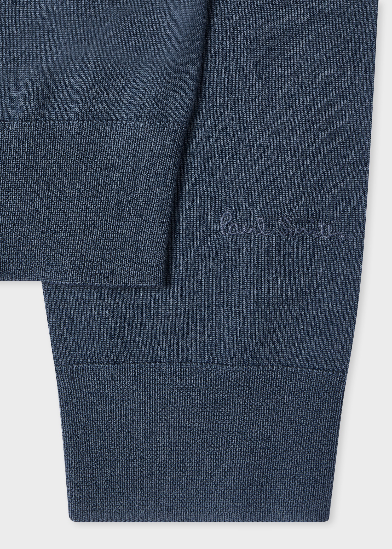 Stone Blue Merino V-Neck Sweater - 2