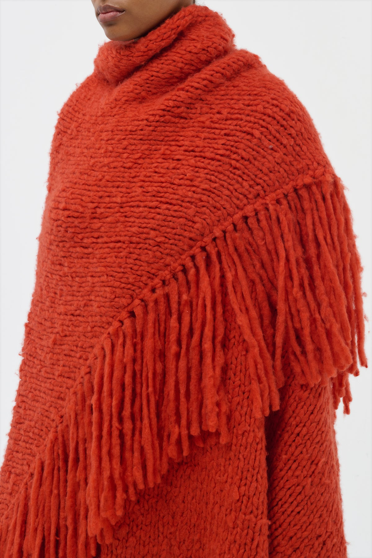 Lauren Knit Wrap in Antelope Orange Welfat Cashmere - 2