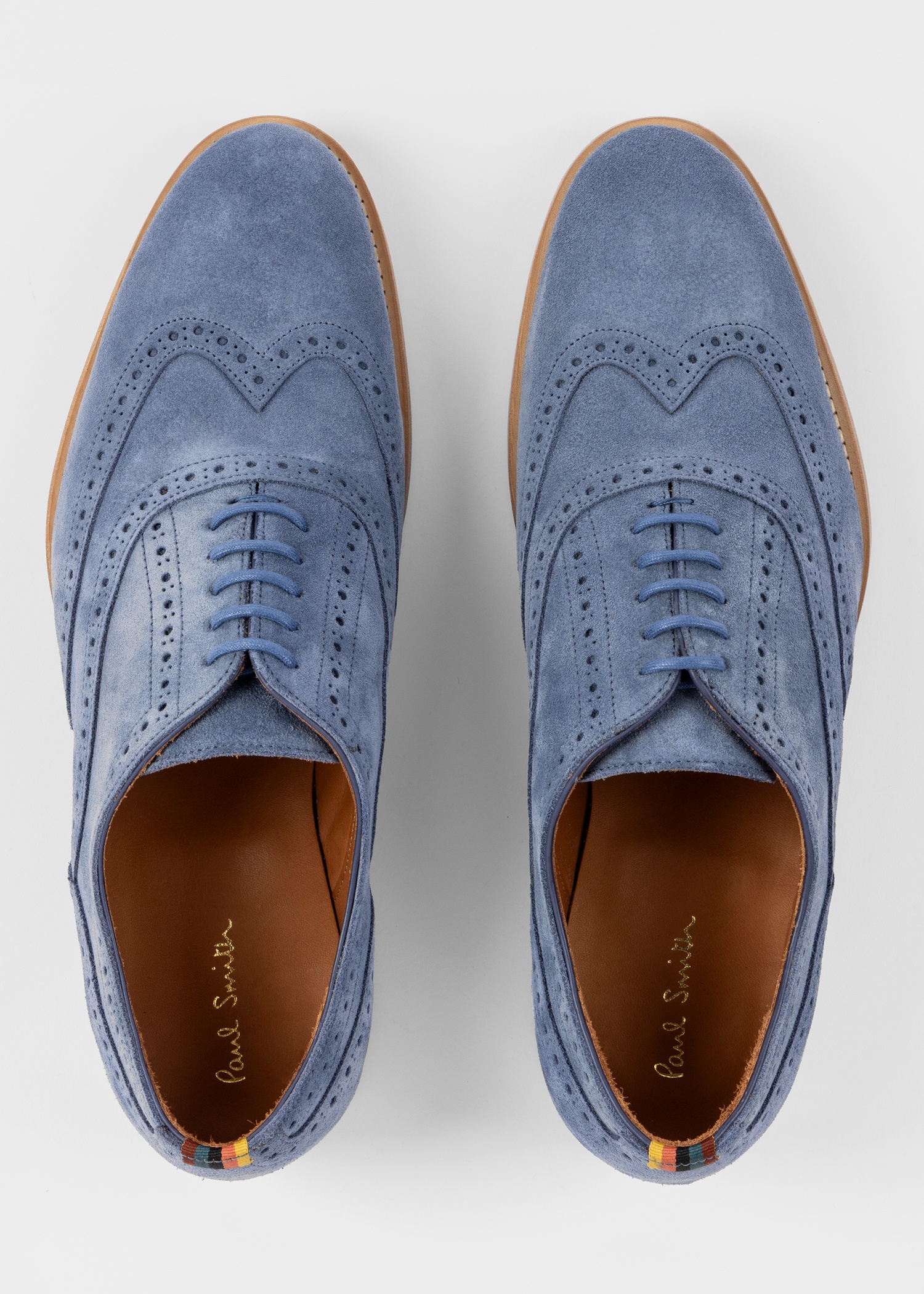 Light Blue Suede 'Niccolo' Brogues - 3