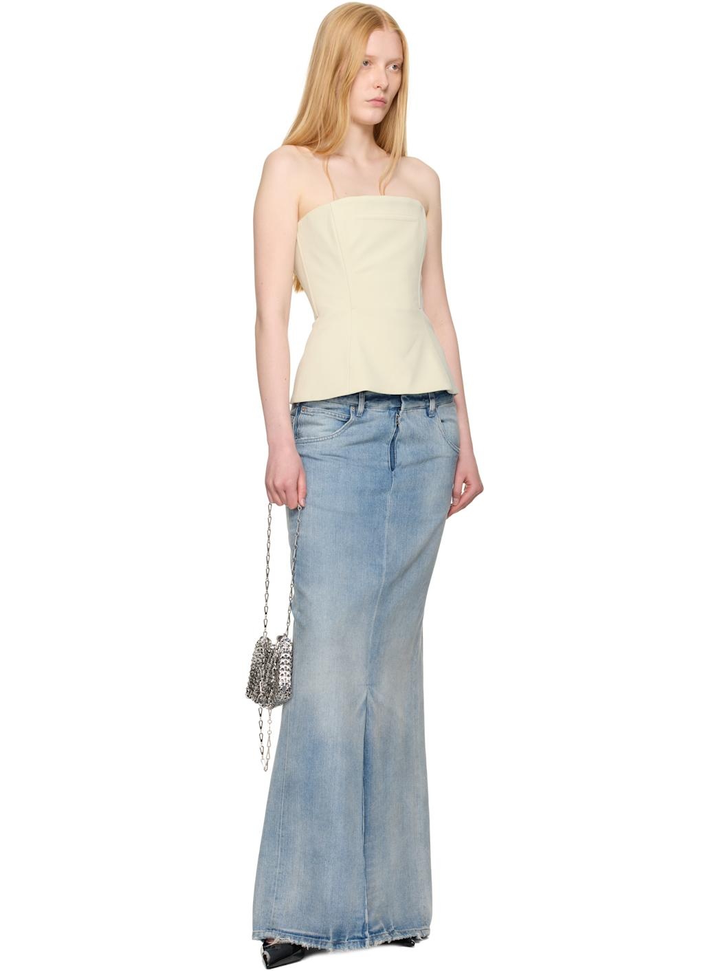 SSENSE Exclusive Beige Topstitching Corset Top - 4