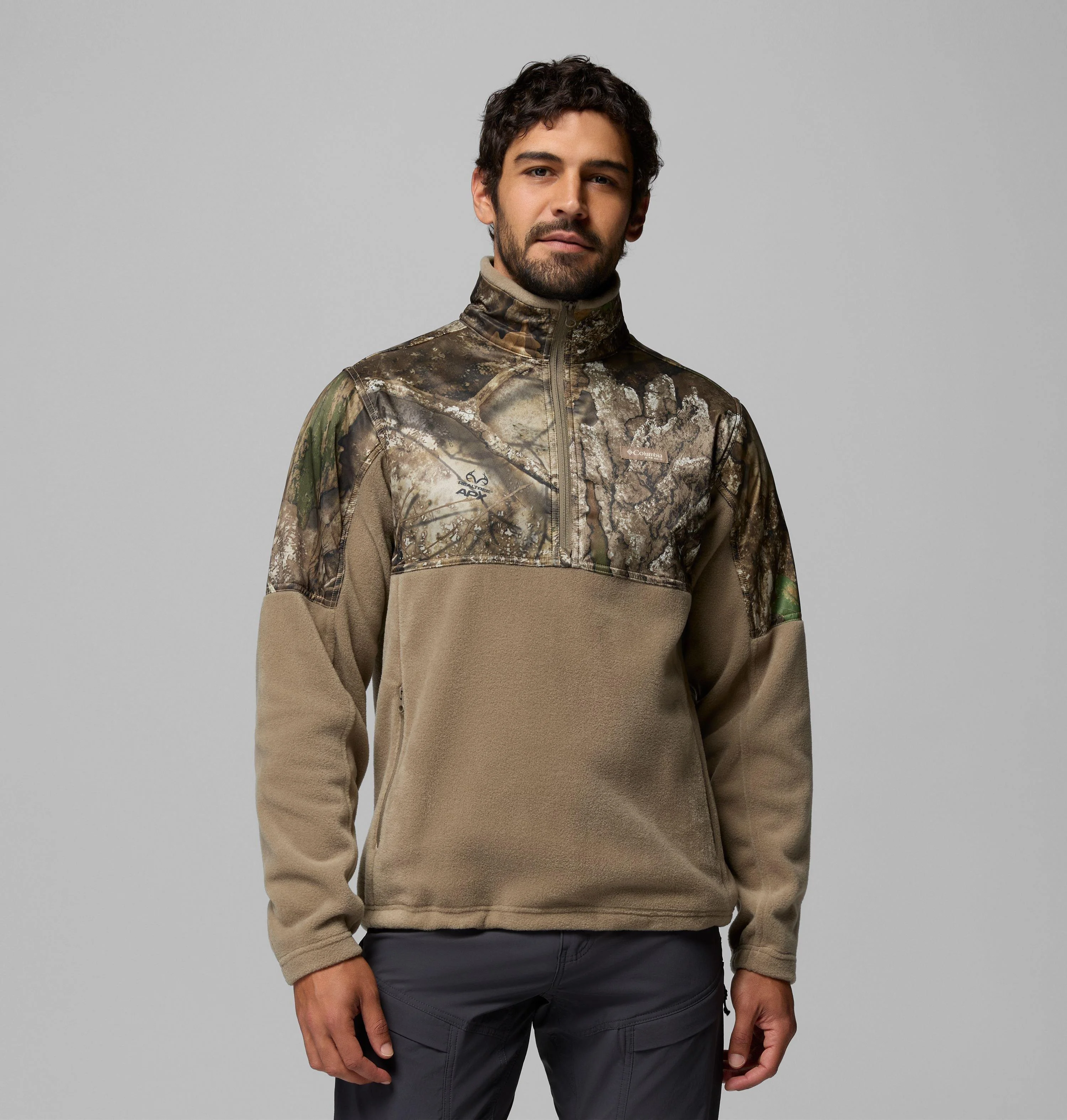 Men's PHG Fleece Overlay II Quarter Zip Fleece Pullover - 1