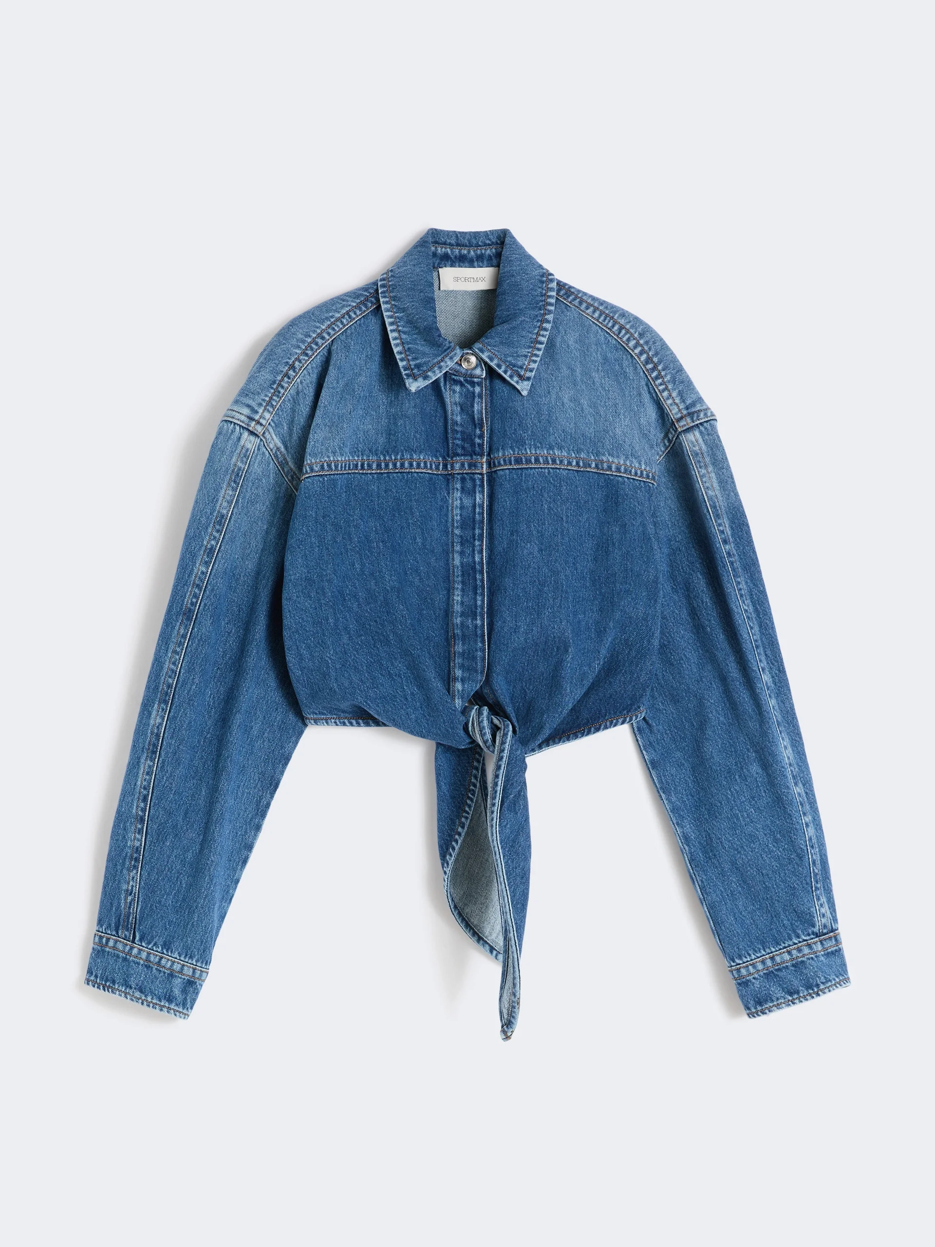 Short denim shirt - MIDNIGHTBLUE - 1
