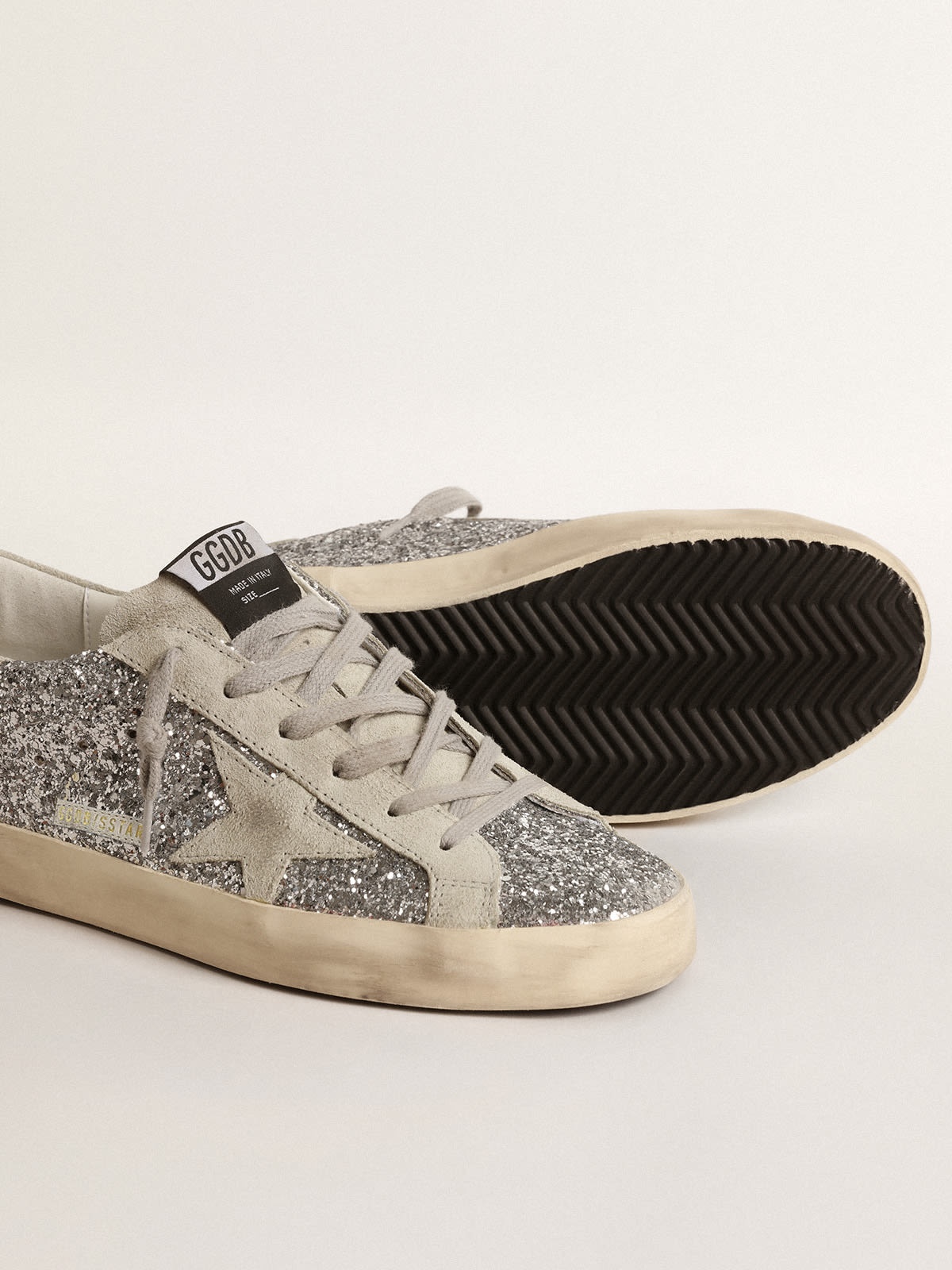 Super-Star in silver glitter with ice-gray suede star - 3