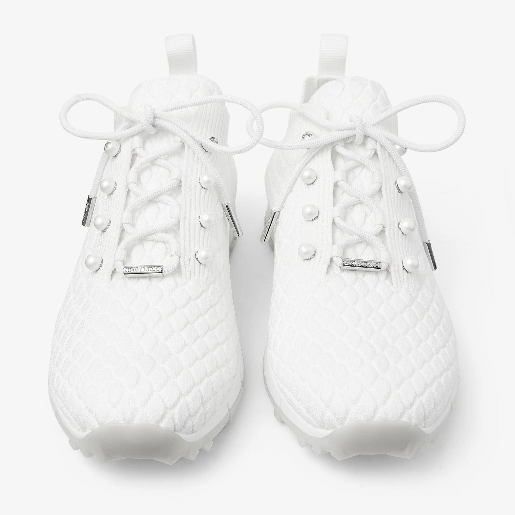 Veles
White Textured Knit Trainers - 4
