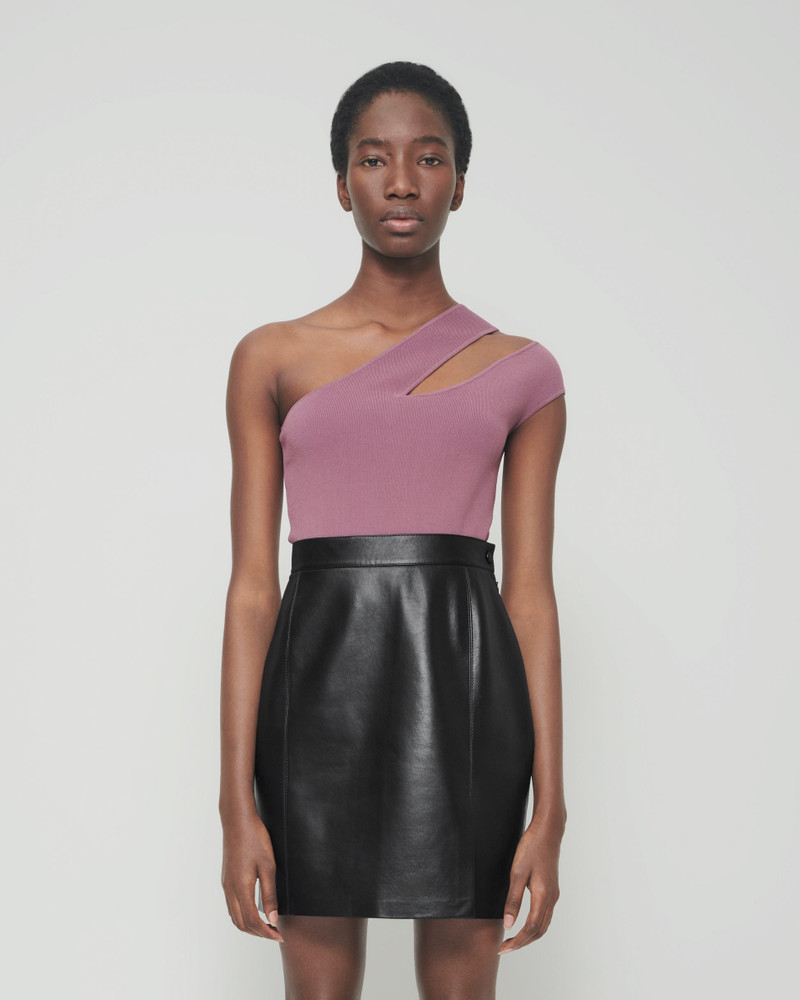 Regenerated Leather Mini Skirt 3