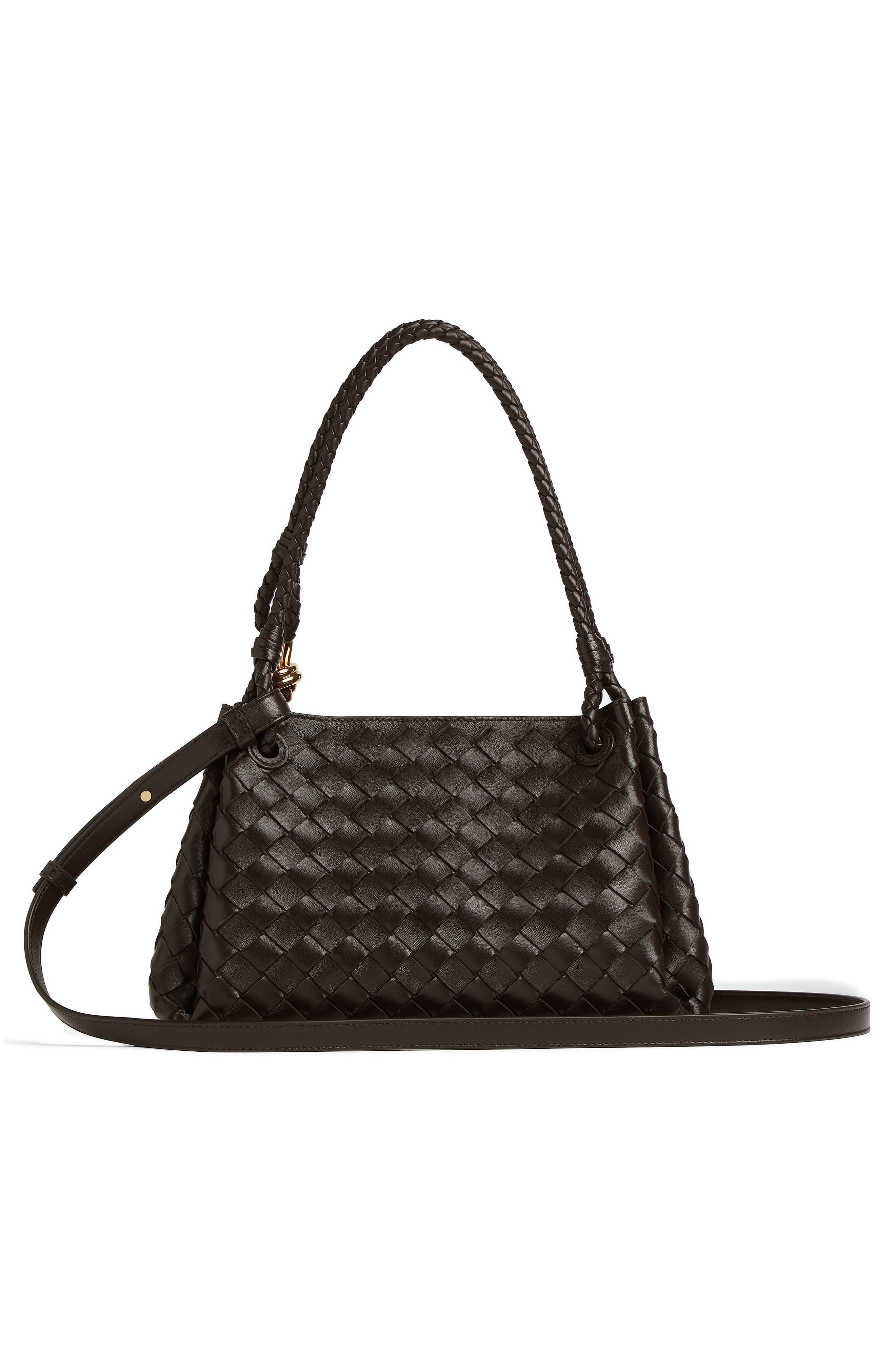Bottega Veneta Small Parachute Intrecciato Leather Shoulder Bag in 2190 Fondant-M Brass at Nordstrom - 4