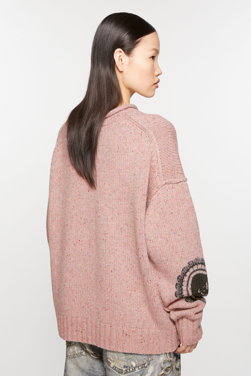 Printed wool blend jumper - Faded pink 3