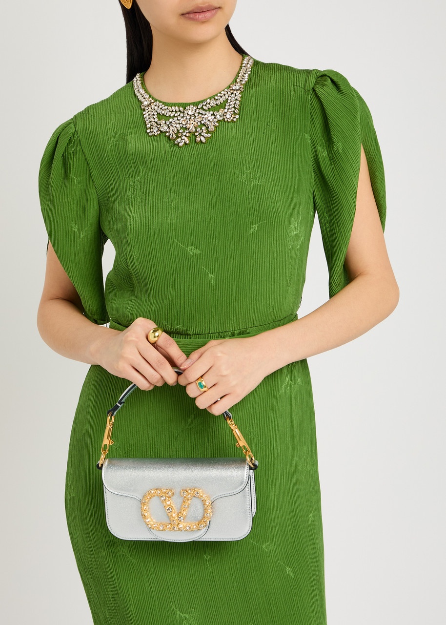 Valentino Locò Small Metallic Grained Leather Shoulder bag - 5